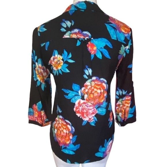 Anthropologie Maeve Floral Buttonfront Blouse Size 2P - Picture 6 of 9